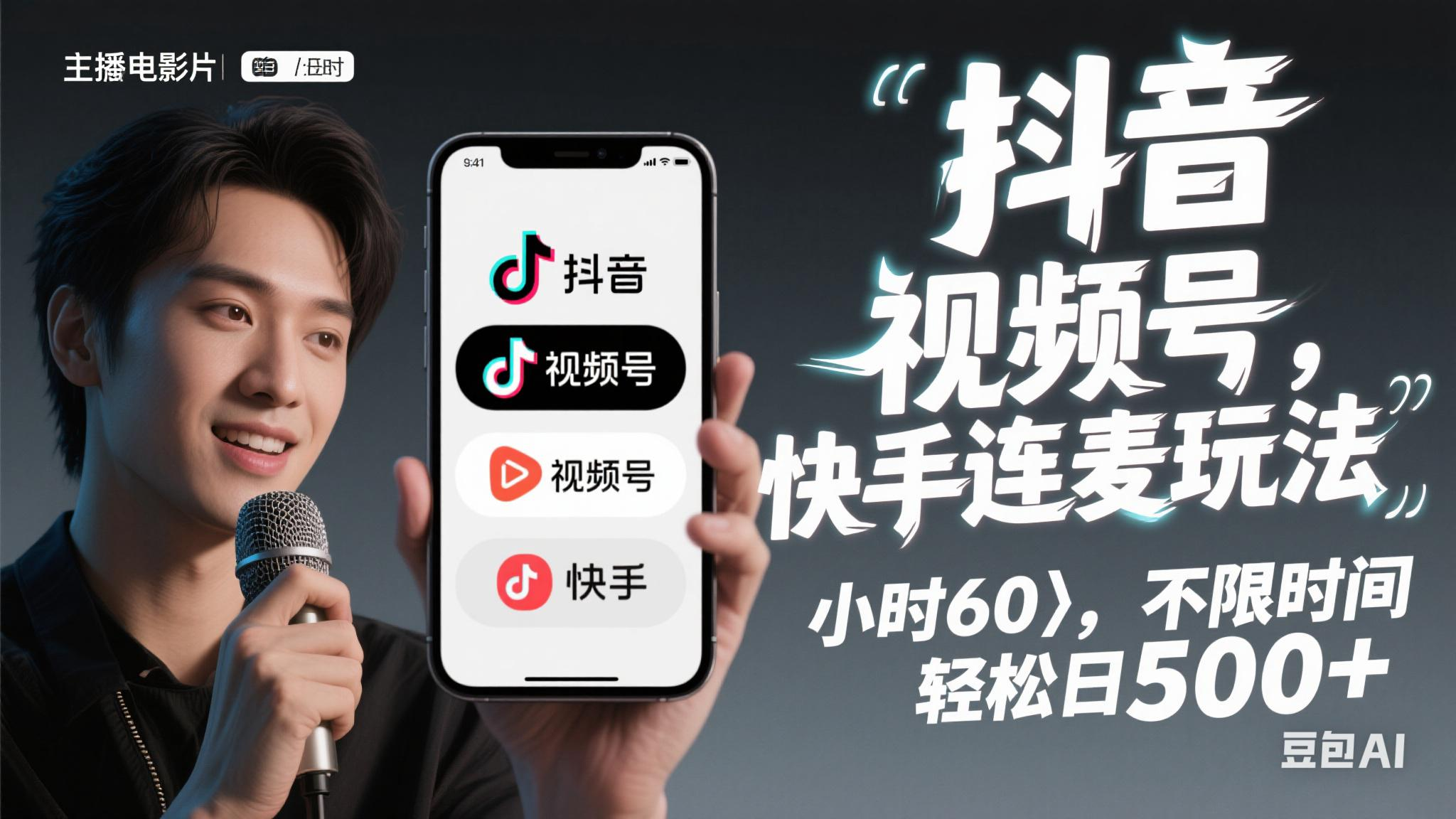 14899抖音，快手，视频号无脑连麦玩法！快速入门，单日稳冲1000+-即用库