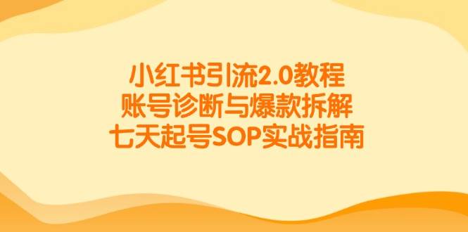 14981小红书引流2.0教程，账号诊断与爆款拆解，七天起号SOP实战指南-即用库