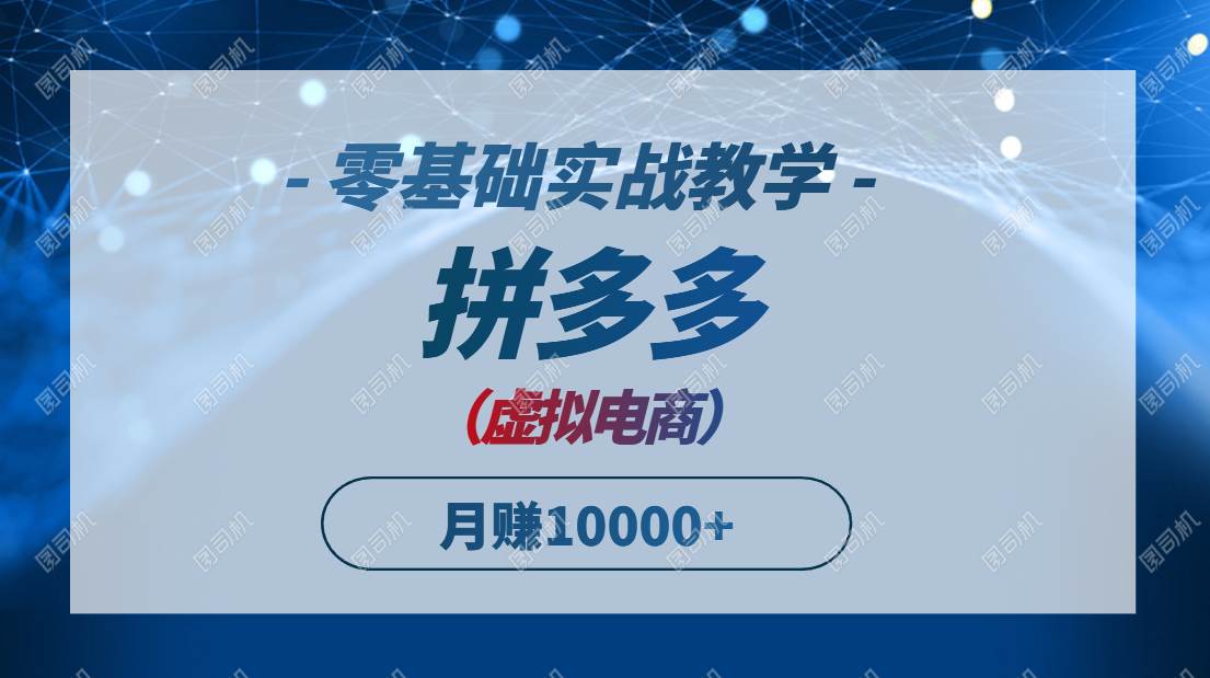 14880拼多多虚拟电商，零基础实战教学，快速打爆商品，新手也能月入10000+-即用库