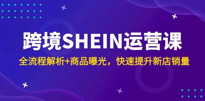 14832跨境SHEIN运营课，全流程解析+商品曝光，快速提升新店销量-即用库